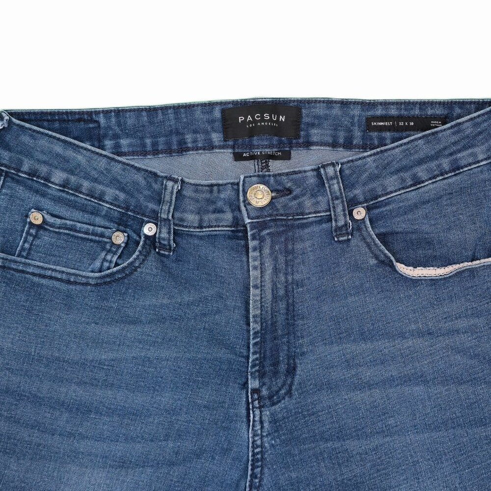 PacSun Men's Slim/Skinny Jeans - Medium Blue - Modern and Versatile Style W32 - Picture 10 of 10